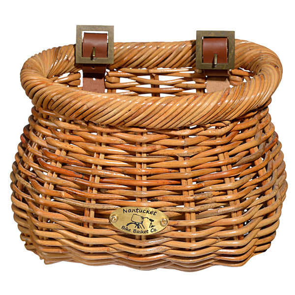 JVL Panier en osier avec sangles en similicuir fait à la main, taille L JVL Panier en osier avec sangles en similicuir fait à la main, taille L