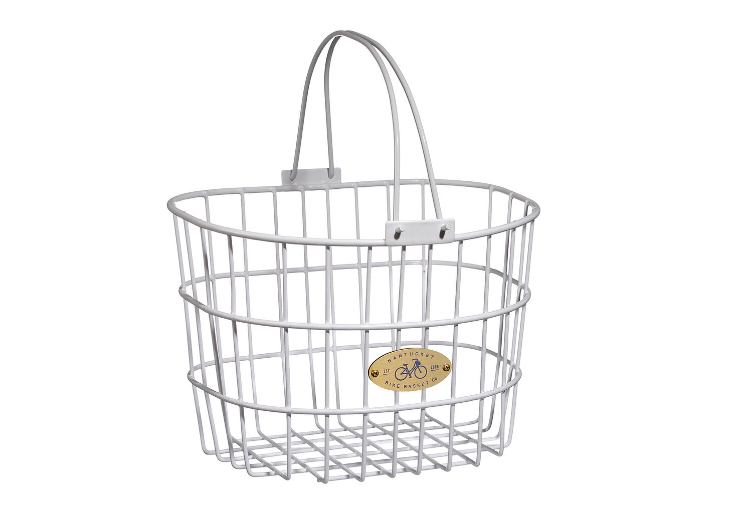 Panier Vélo Vintage Nantucket Co. – Rotin Blanc / Osier, Pour Vélo